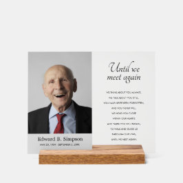 Bis wir wieder Memorial Service mit Foto treffen Acrylschild