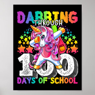 Bis zu 100 Tage Schulabbruch Einhornmädchen Poster