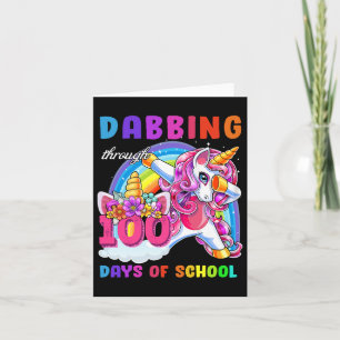 Bis zu 100 Tage Schulabbruch Unicorn Geschenk Karte