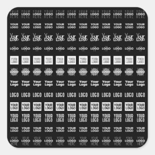 Bis zu 12 verschiedene Logos oder hochgeladene Bil Quadratischer Aufkleber