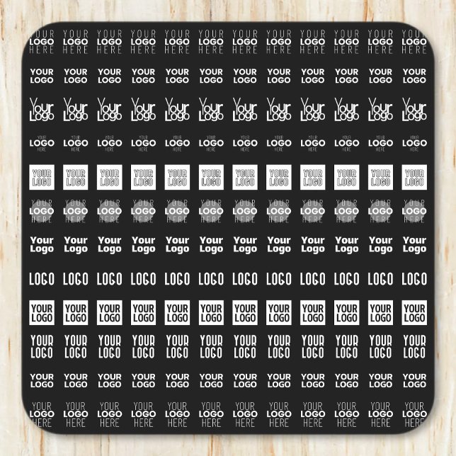 Bis zu 12 verschiedene Logos oder hochgeladene Bil Rechteckiger Pappuntersetzer (Von Creator hochgeladen)