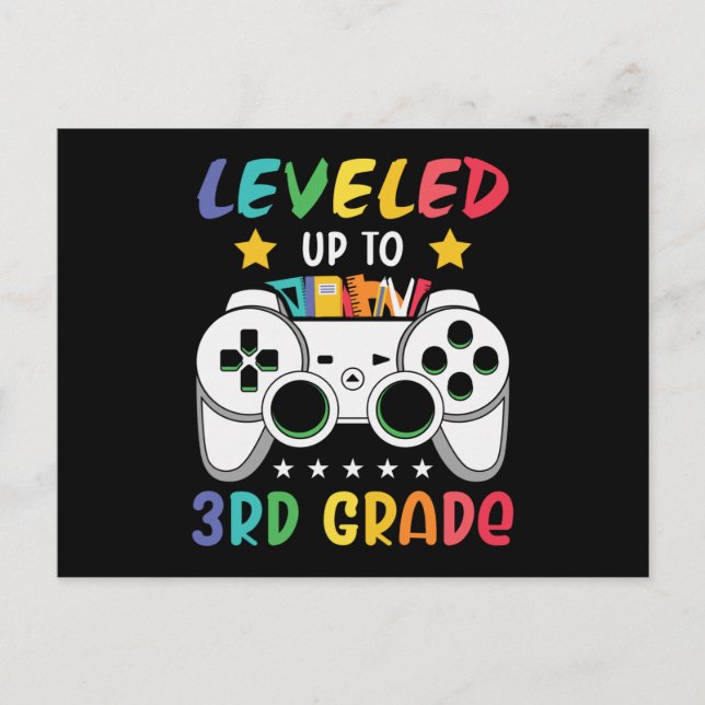 Bis zu 3. Stufe nach SchulvideoGamer Postkarte (Vorderseite)