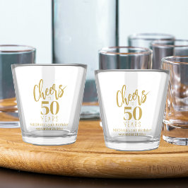 Bis zu 50 Jahre jubelnd Meilenstein Geburtstag Gol Schnapsglas