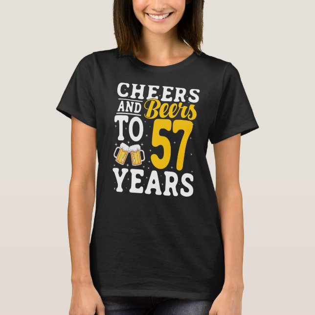 Bis zu 57 Jahre Bier trinken 57 Jahre T-Shirt (Vorderseite)