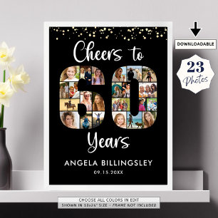 Bis zu 60 Jahre 23 Fotos Cutout Collage Poster