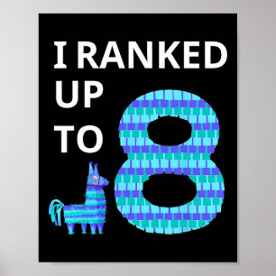 Bis zu 8 Geburtstag Videospiel Llama Piñata Bi Poster