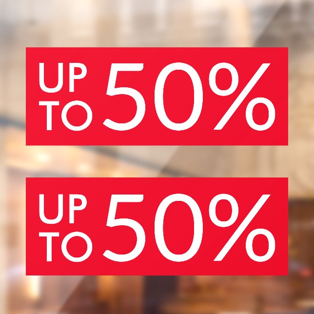 Bis zu benutzerdefiniertes % Verkaufszeichen für r Fensteraufkleber (Blatt 2)