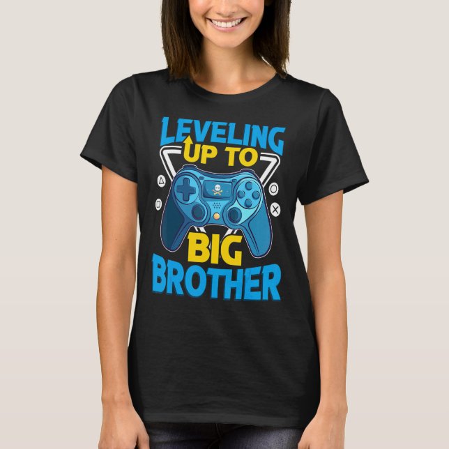 Bis zu Big-Bro-Videospielcontroller-Gamer T-Shirt (Vorderseite)