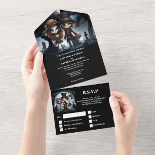 Bis zu den Skeletten der Todesbräute All In One Einladung