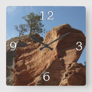 Bis zu Engeln Landing im Zion National Park Quadratische Wanduhr