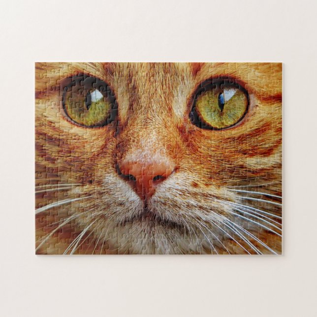 Bis zu Nahen Orange Tabby Cat Eyes Puzzle (Horizontal)