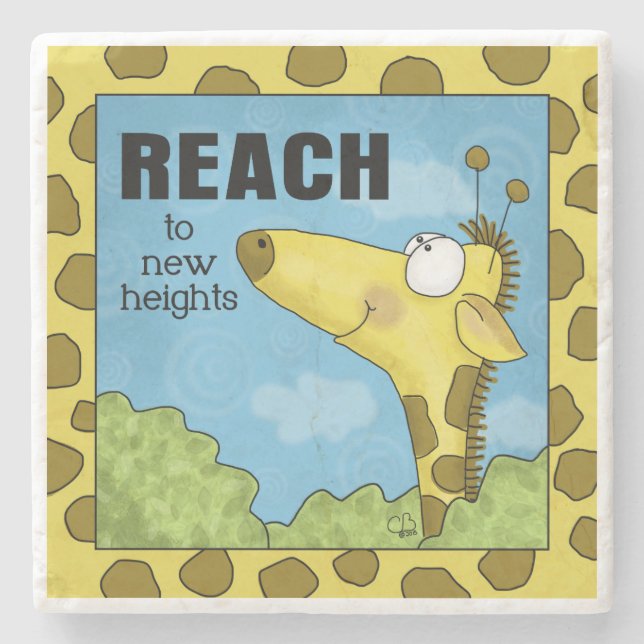 Bis zu New Heights Giraffe Steinuntersetzer (Vorderseite)