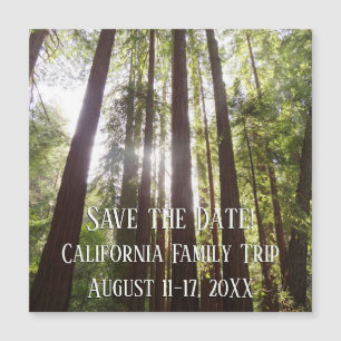 Bis zu Redwoods am Morgen Save the Date Magnetkarte