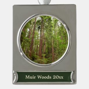 Bis zu Redwoods I im Muir Woods National Monument Banner-Ornament Silber