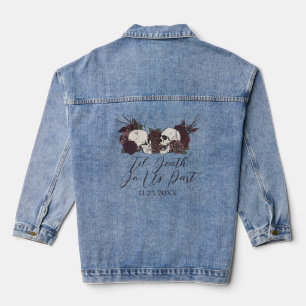 Bis-zu-Tod-Gotische-Blumenhochzeit Jeansjacke