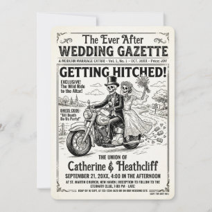 Bis-zu-Tod-Hochzeitszeitung-Biker-Hochzeit Einladung