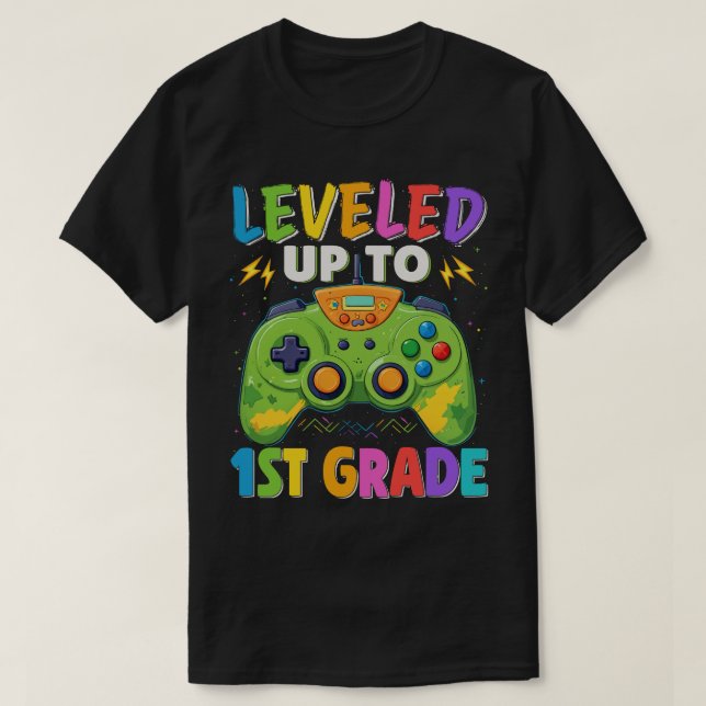 Bis zum 1. Klasse des Gamers zurück zu den Schulki T-Shirt (Design vorne)