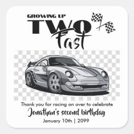 Bis zum 2. Geburtstag eines modernen Rennwagens Quadratischer Aufkleber