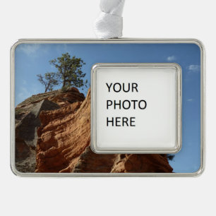Bis zum Angels Landing im Zion National Park Rahmen-Ornament Silber