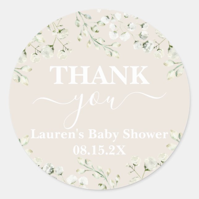 Bis zum Clouds Baby Shower Classic Round Sticker (Vorderseite)