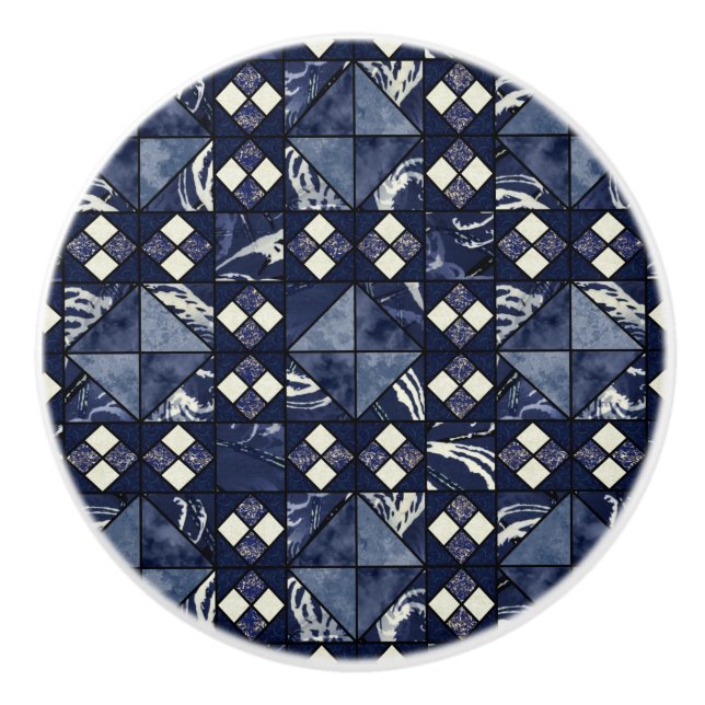 Bis zum Meer (in blau) Keramikknauf (Vorderseite)