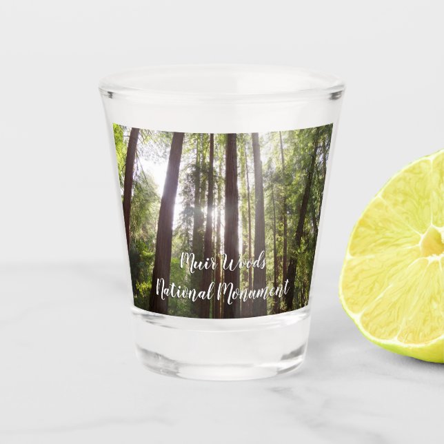 Bis zum Redwoods am Morgen Schnapsglas (Vorderseite)