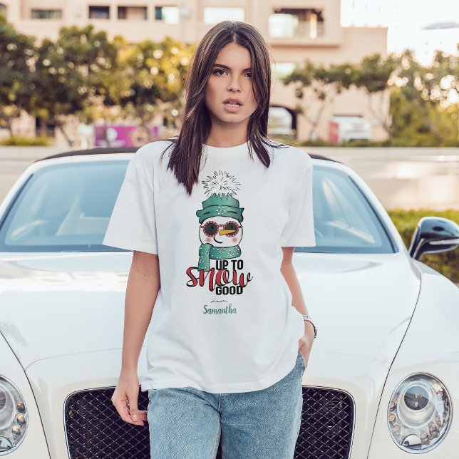 Bis zum Schnee gut - Snowman in Hut und Scarf T-Shirt (Von Creator hochgeladen)