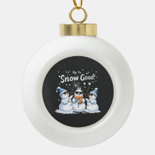 Bis zum Schnee Gute Weihnachten Schneemanns Keramik Kugel-Ornament