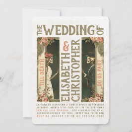 Bis zum Tod Art Nouveau Wedding Einladung