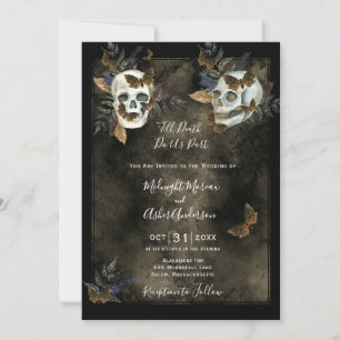 Bis zum Tod bringen uns die Skulls Gothic Wedding  Einladung