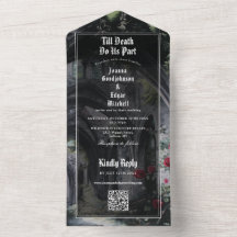 Bis zum Tod Gothic Ruinen QR Code Hochzeit