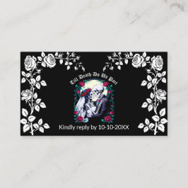 Bis zum Tod gotische schwarze Skelette Hochzeitsst Begleitkarte