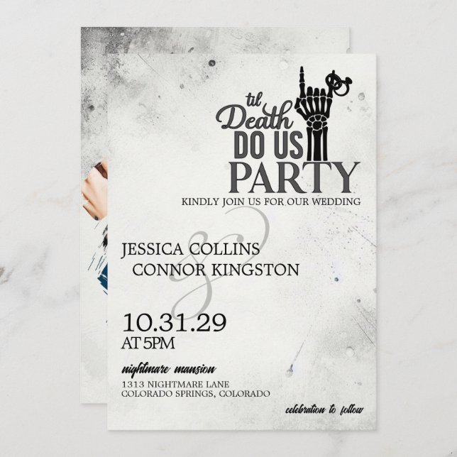Bis zum Tod Hochzeit Einladung (Vorne/Hinten)