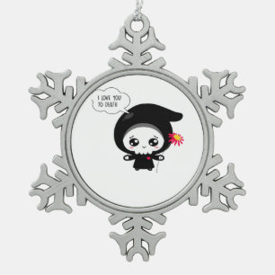 Bis zum Tod - Lustiger Valentinstag Klassiker Schneeflocken Zinn-Ornament
