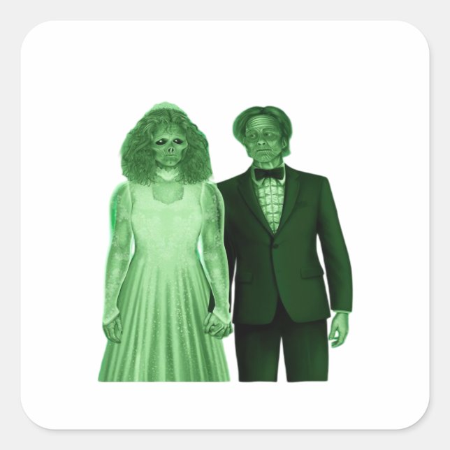 Bis zum Tod machen wir ein klassisches Design Quadratischer Aufkleber (Vorderseite)