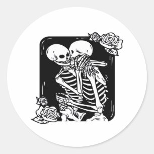 Bis zum Tod machen wir lustiges Design Runder Aufkleber