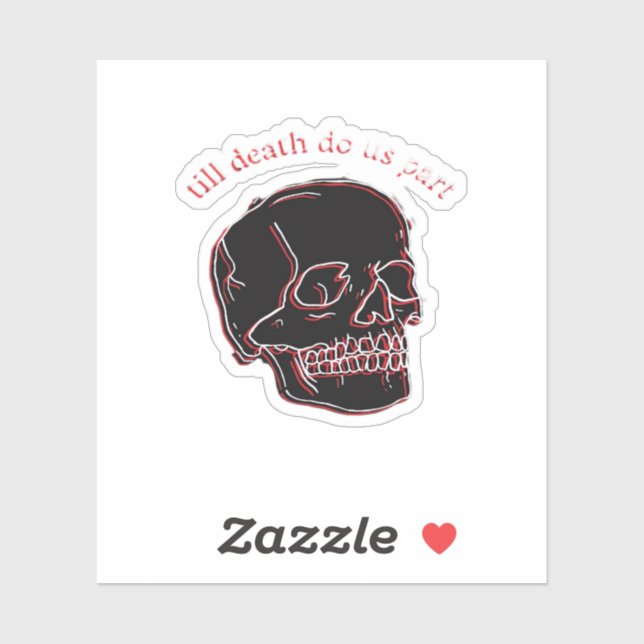 Bis zum Tod machen wir Teil - Glitchschädel mit so Aufkleber (Blatt)