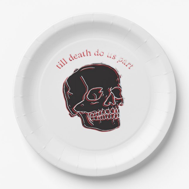 Bis zum Tod machen wir Teil - Glitchschädel mit so Pappteller (Vorderseite)