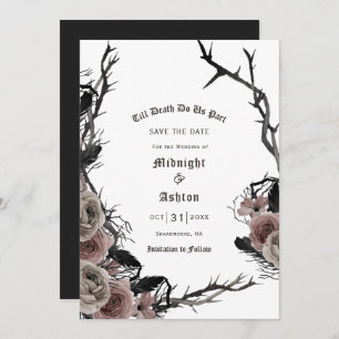 Bis zum Tod machen wir Teil gotische Flora Save th Save The Date