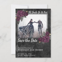 Bis zum Tod machen wir Teil gotische Save the Date