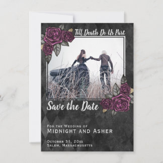 Bis zum Tod machen wir Teil gotische Save the Date Einladung