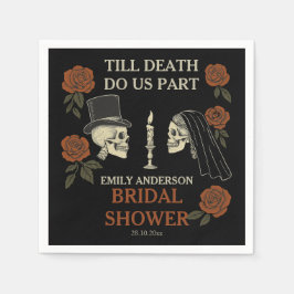 Bis zum Tod machen wir Teil Halloween-Brautparty Serviette