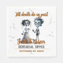 Bis zum Tod machen wir Teil Halloween Hochzeit Serviette