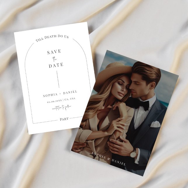 Bis zum Tod machen wir Teil Inline-gotisches Hochz Save The Date (Von Creator hochgeladen)