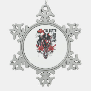 Bis zum Tod machen wir Teil - Minimalistisches Ske Schneeflocken Zinn-Ornament