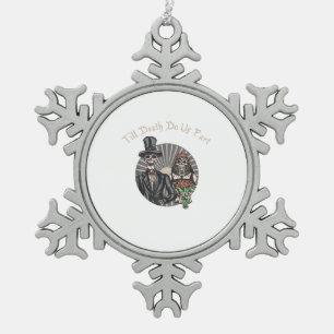 Bis zum Tod machen wir Teil - Neugeborener Schädel Schneeflocken Zinn-Ornament