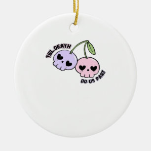 Bis zum Tod machen wir Teil - Niedliche Goth Skull Keramik Ornament