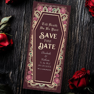 Bis zum Tod machen wir Teil Red Goth Save the Date Einladung
