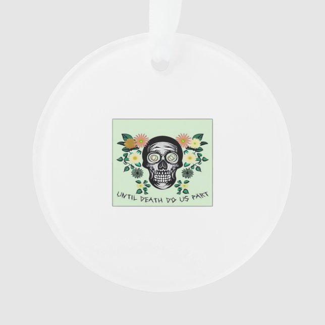 Bis zum Tod machen wir Teil, Schädel mit Blume kla Ornament (Vorderseite)
