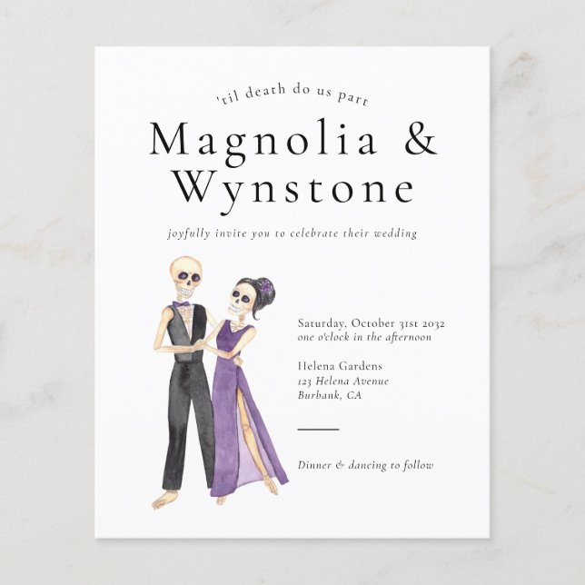 'bis zum Tod machen wir Teil Skeleton Hochzeit Ein (Vorderseite)
